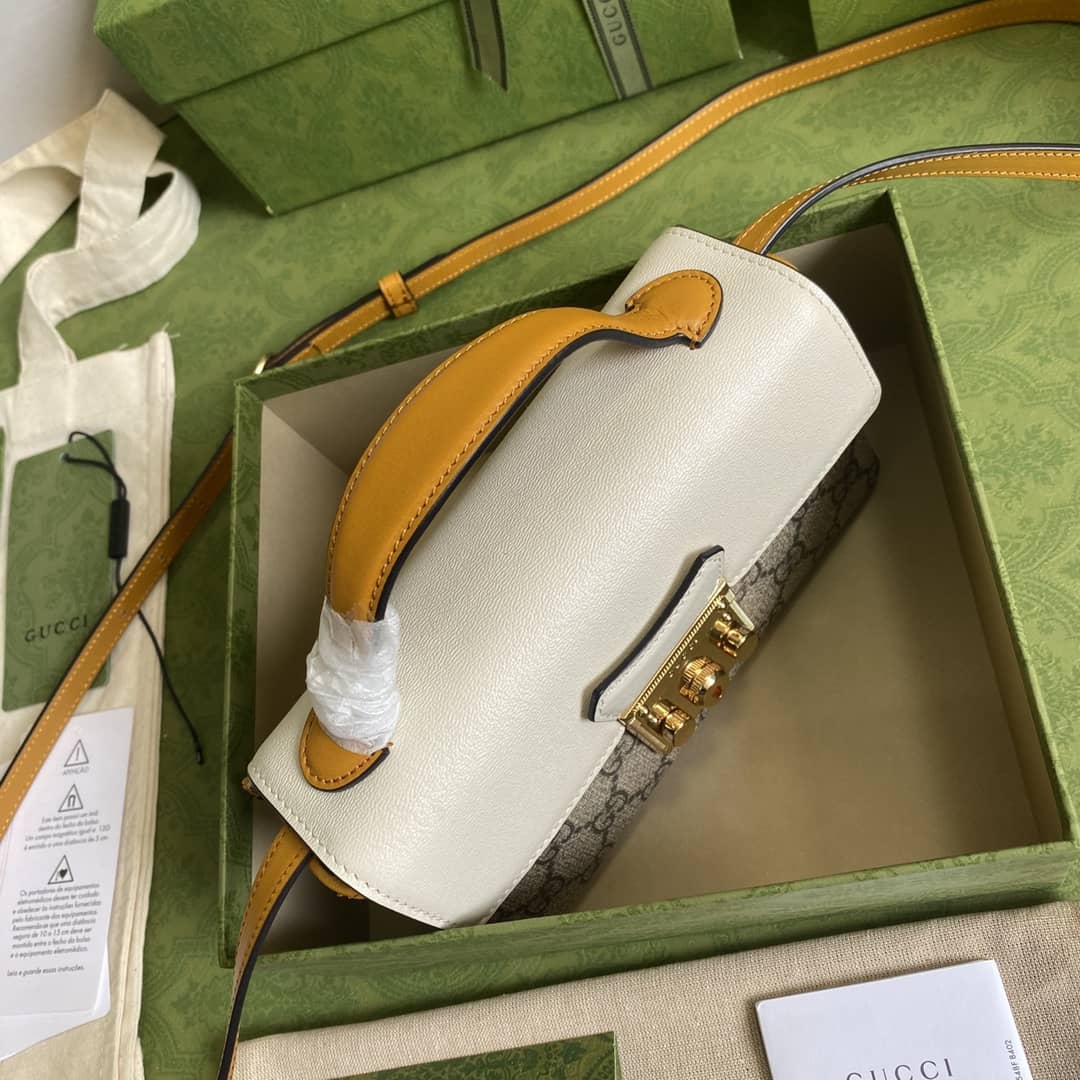 Gvc*1 Padlock GG Svp*me Canvas Top Handle Mini Bag Replica 652683