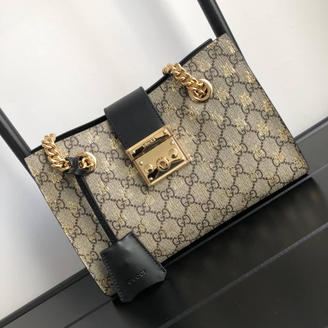Gvc*1 Padlock Small GG Svp*me Canvas Shoulder Bag Replica Brown 498156