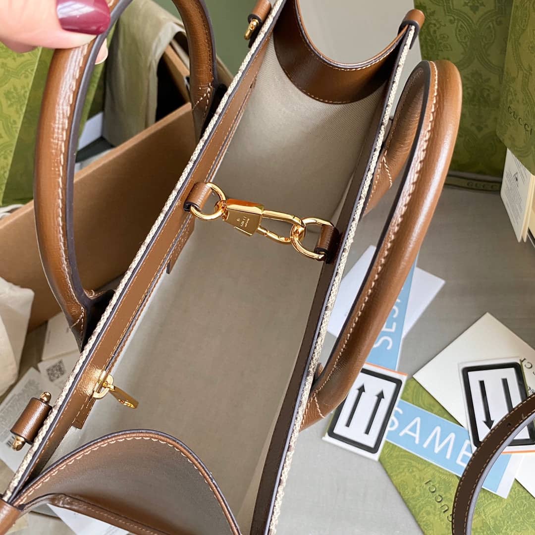 Gvc*1 Canvas GG Svp*me Small Tote Replica Gray 659983