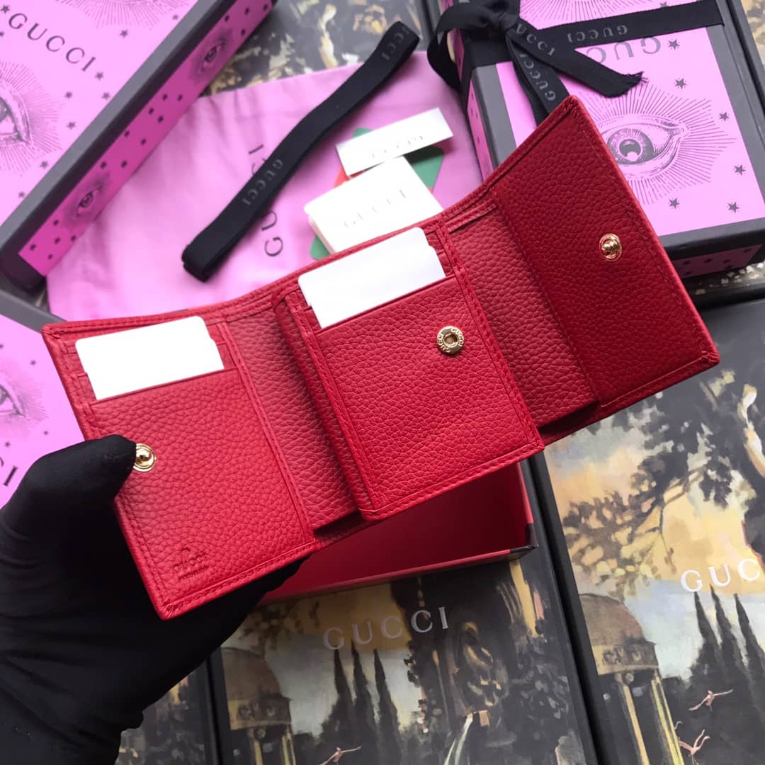 Gvc*1 Leather Folding Wallet Replica 546584 Red