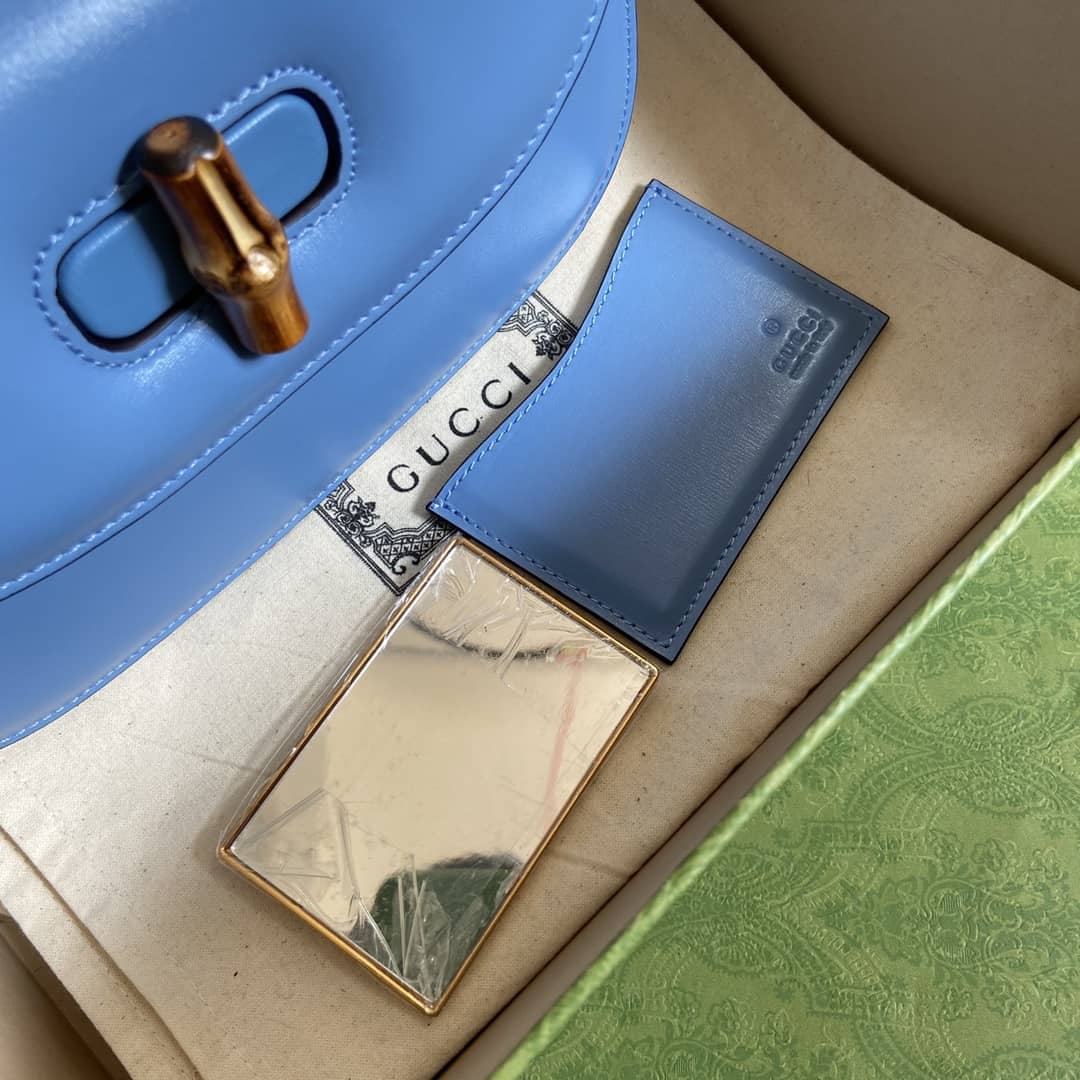 Gvc*1 Bamboo 1947 Small Top Handle Bag Blue 675797 Replica