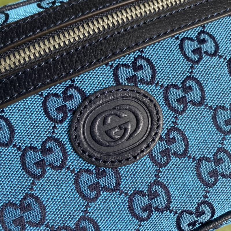 Gvc*1 GG Multicolor Belt Bag Replica Blue 658657