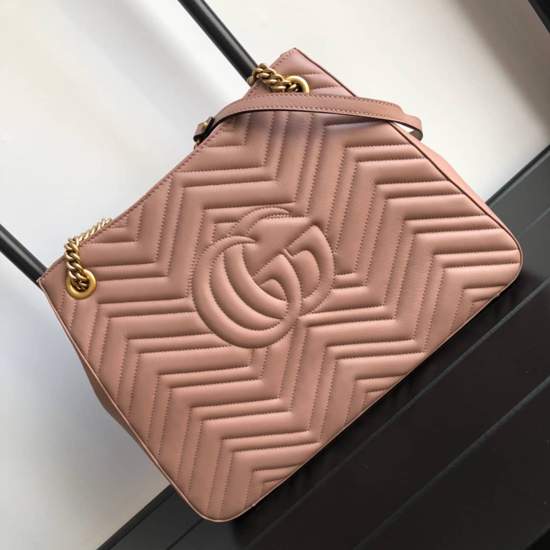 Gvc*1 GG Marmont Chain Shoulder Bag Replica Pink 453569