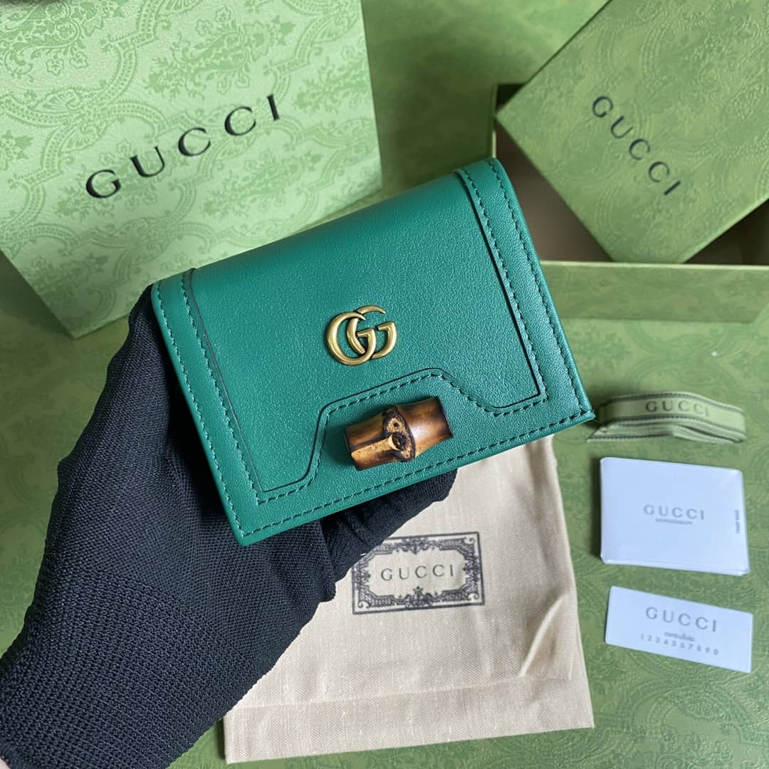 Gvc*1 Diana Leather Card Case Wallet Replica 658244