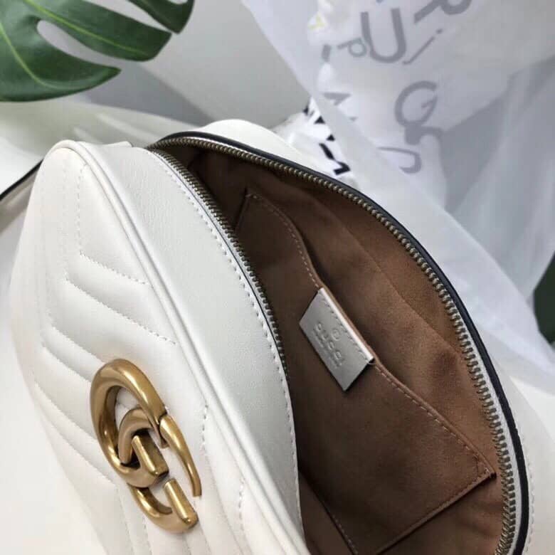 Gvc*1 Handbag Dupes GG Marmont Small Shoulder Handbag Camera Bag Replica White 447632