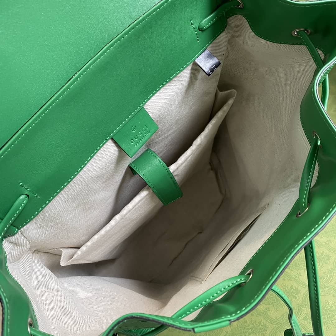 Gvc*1 GG Embossed Backpack Replica Green 625770