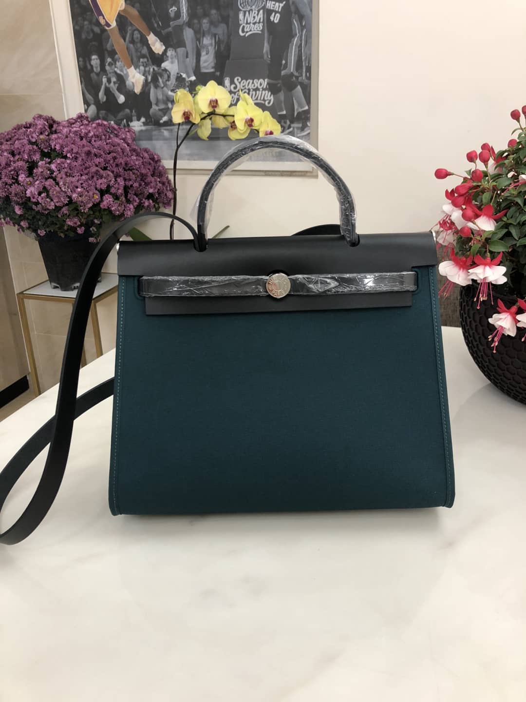 Replica H**me5 Birkin Bag 31 Canvas Leather HerBag