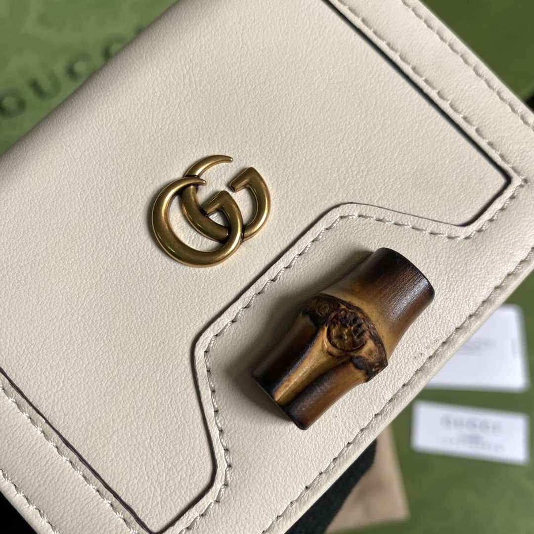 Gvc*1 Diana Leather Card Case Wallet Replica 658244
