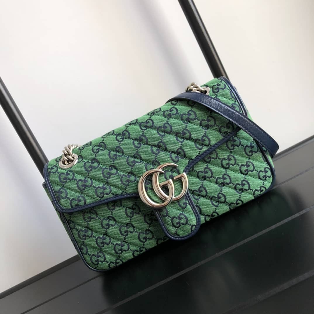 Gvc*1 GG Marmont Matelasse Shoulder Bag Replica Green 443497