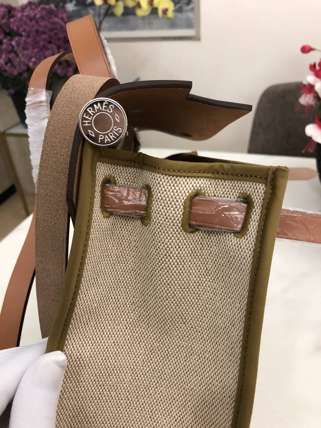 Replica H**me5 Birkin Bag 31 Canvas Leather HerBag