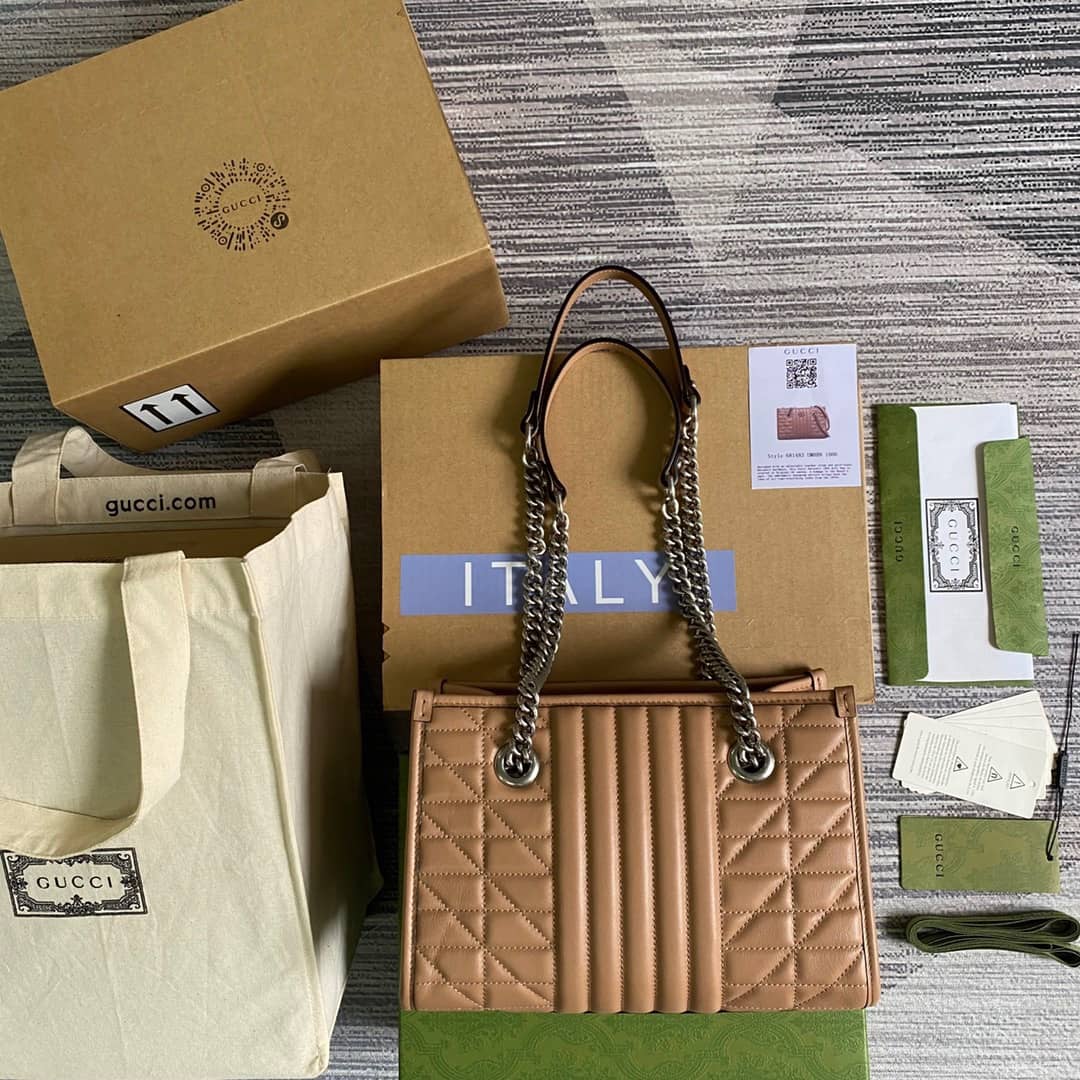 Gvc*1 GG Marmont Small Tote Replica Brown 681483