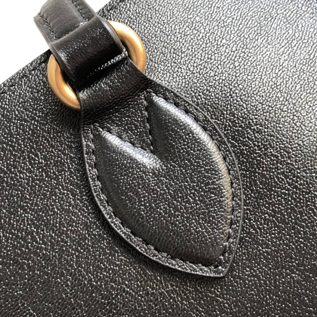 Gvc*1 Medium With Double G Tote Black Replica 649577