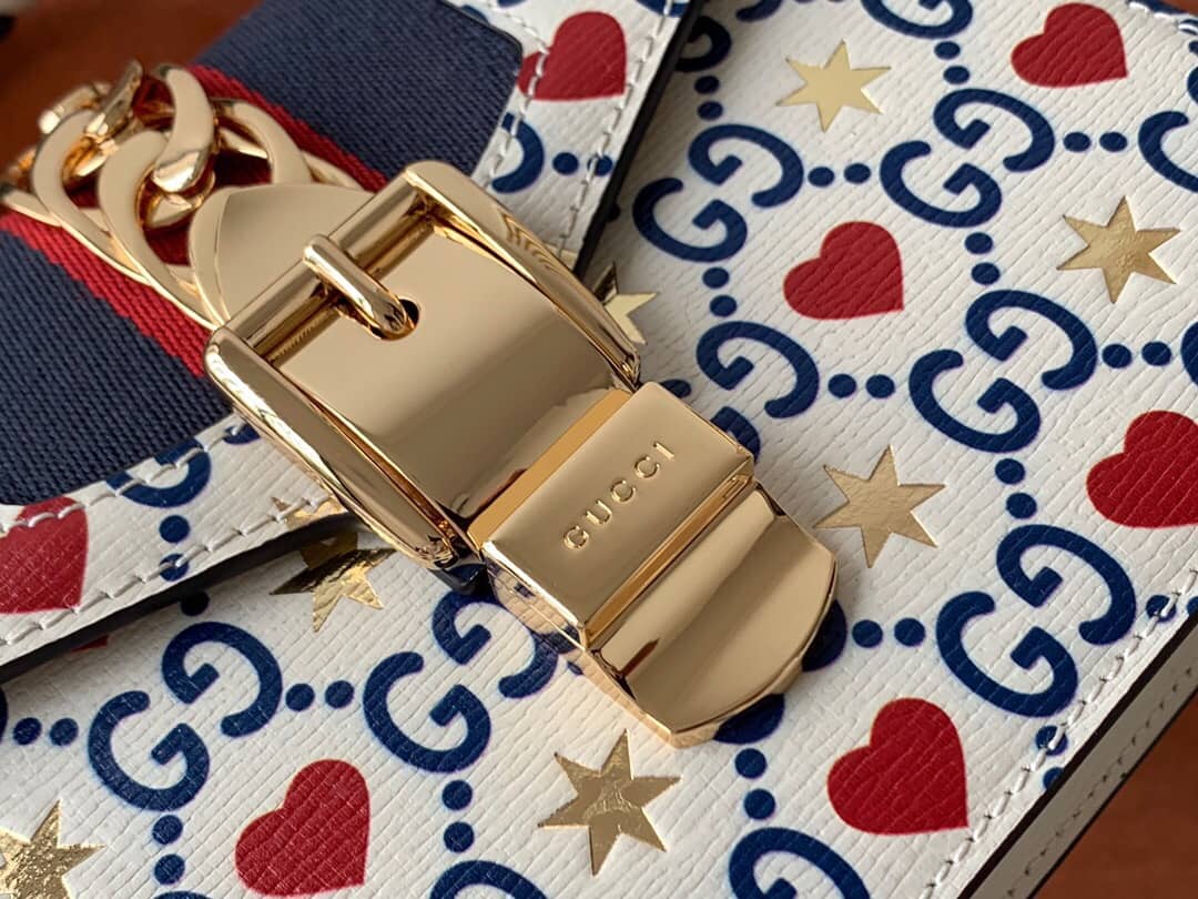 Gvc*1 Sylvie Leather Mini Shoulder Bag Replica White Blue 470270