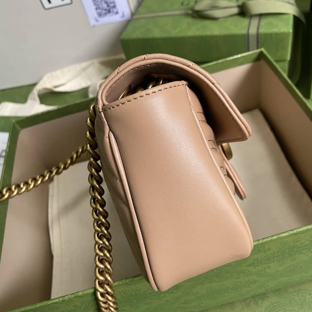 Gvc*1 GG Marmont Matelasse Mini Chain 446744 Replica Crossbody Bag