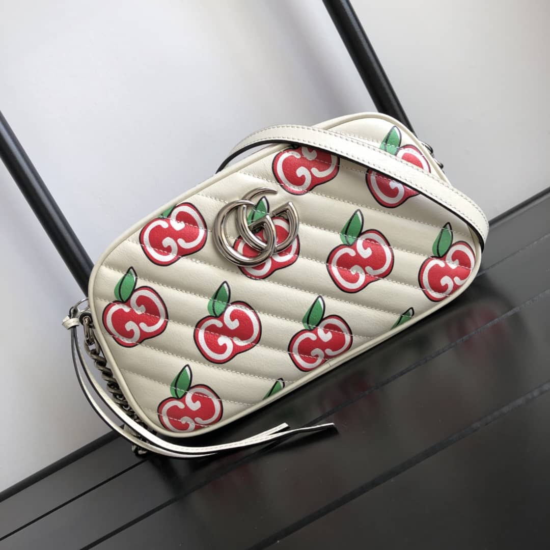 Gvc*1 Handbag Dupes Marmont Small Shoulder Handbag Camera Bag Replica White 447632