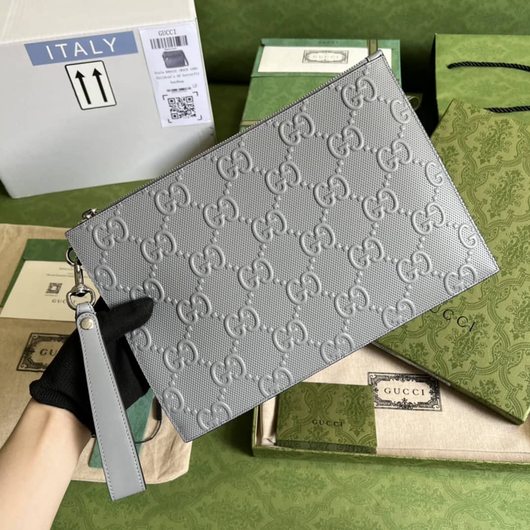 Gvc*1 Mens GG Embossed Pouch 625569 Replica Clutch