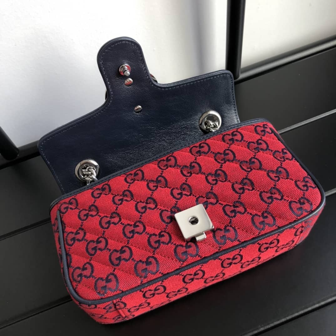 Gvc*1 GG Marmont Mini Matelasse Shoulder Bag Replica Red 446744