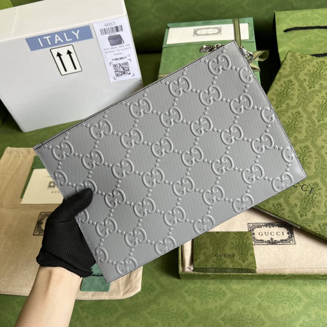 Gvc*1 Mens GG Embossed Pouch 625569 Replica Clutch