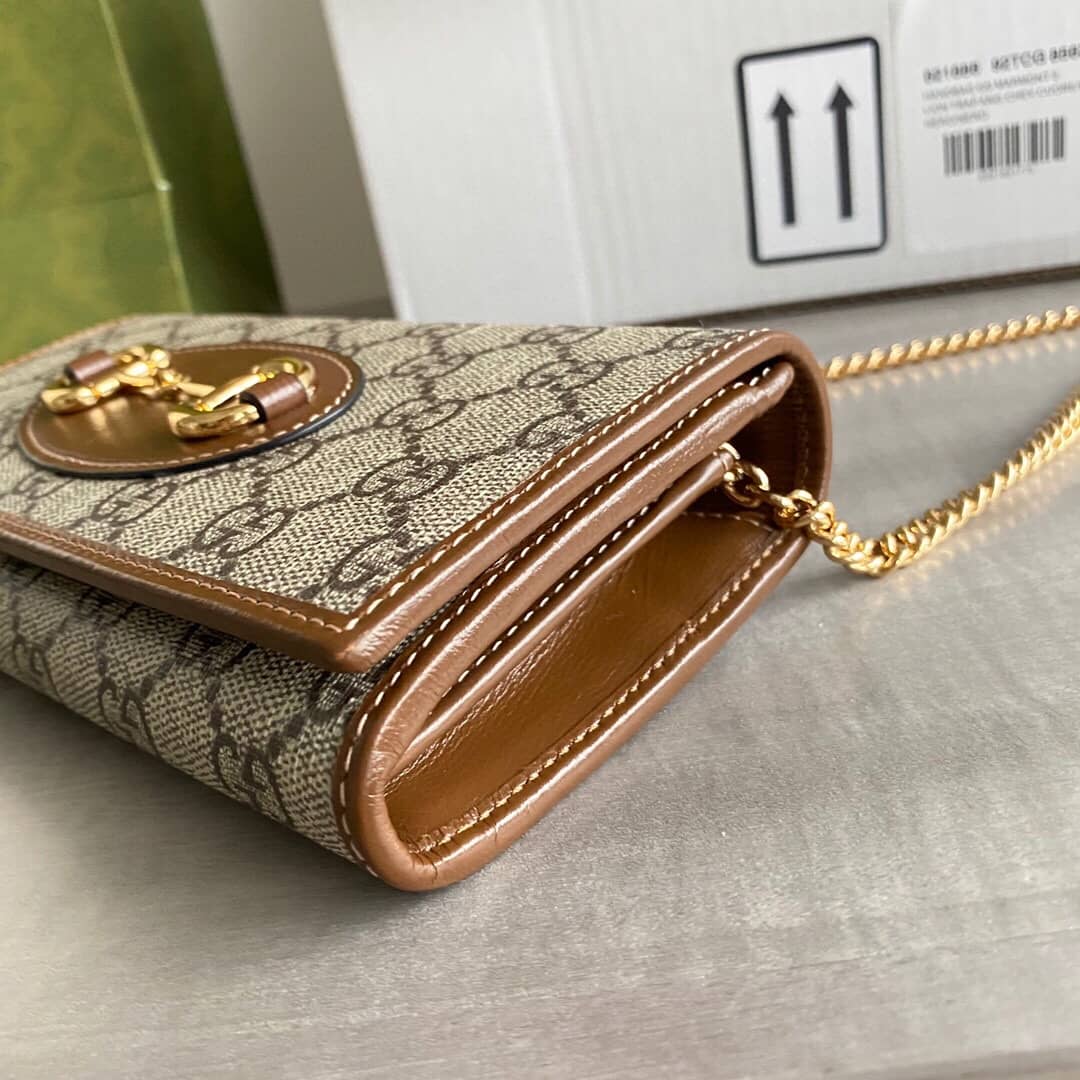 Gvc*1 Horsebit Bag Dupe 1955 Zip Around Wallet With Chain Replica 621888
