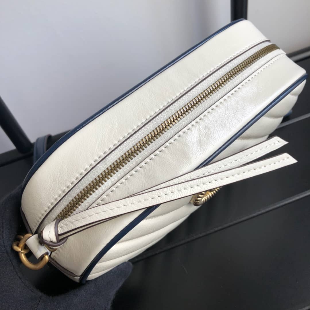 Gvc*1 Handbag Dupes GG Marmont Small Shoulder Handbag Camera Bag Replica White 447632