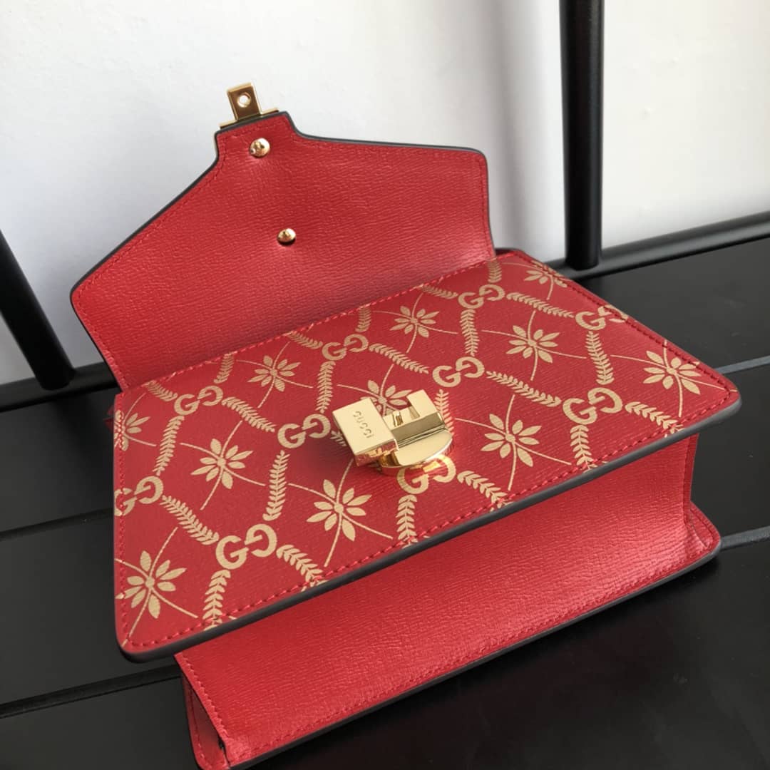 Gvc*1 Sylvie Leather Mini Shoulder Bag Replica White Red 470270