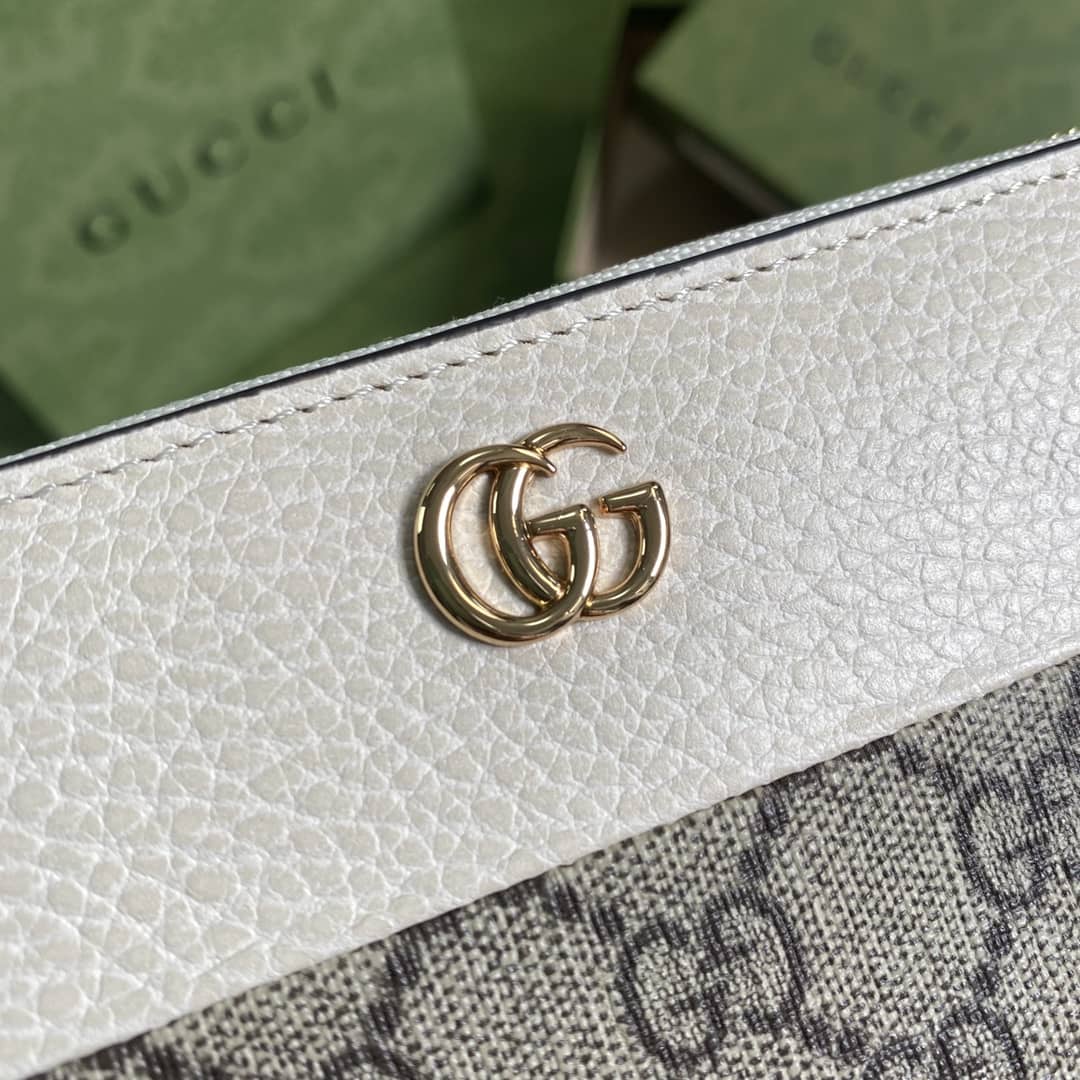 Gvc*1 GG Marmont Leather Zip Long Wallet Replica 456117