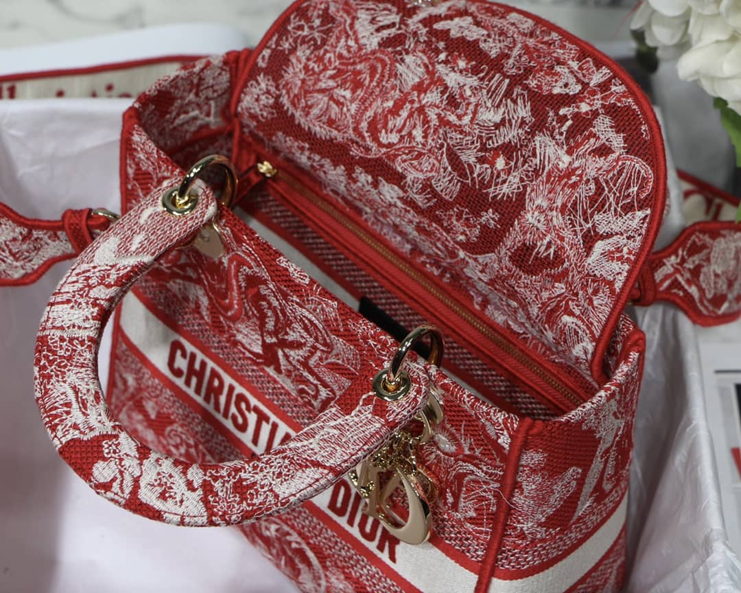 Lady D10r Dupe 24CM Paisley Embroidery Lady D-Lite Bag