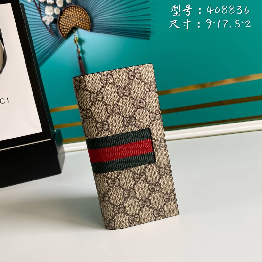 Gvc*1 Bill PVC Leather Long Wallet Replica 408836