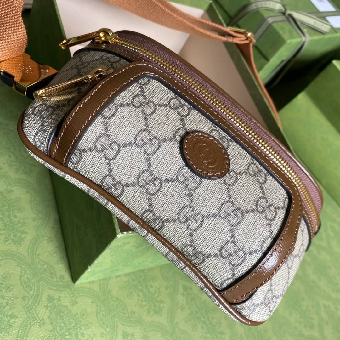 Best Replica Gvc*1 Interlocking GG Svp*me Belt Bag Replica 682933(ColaReps)