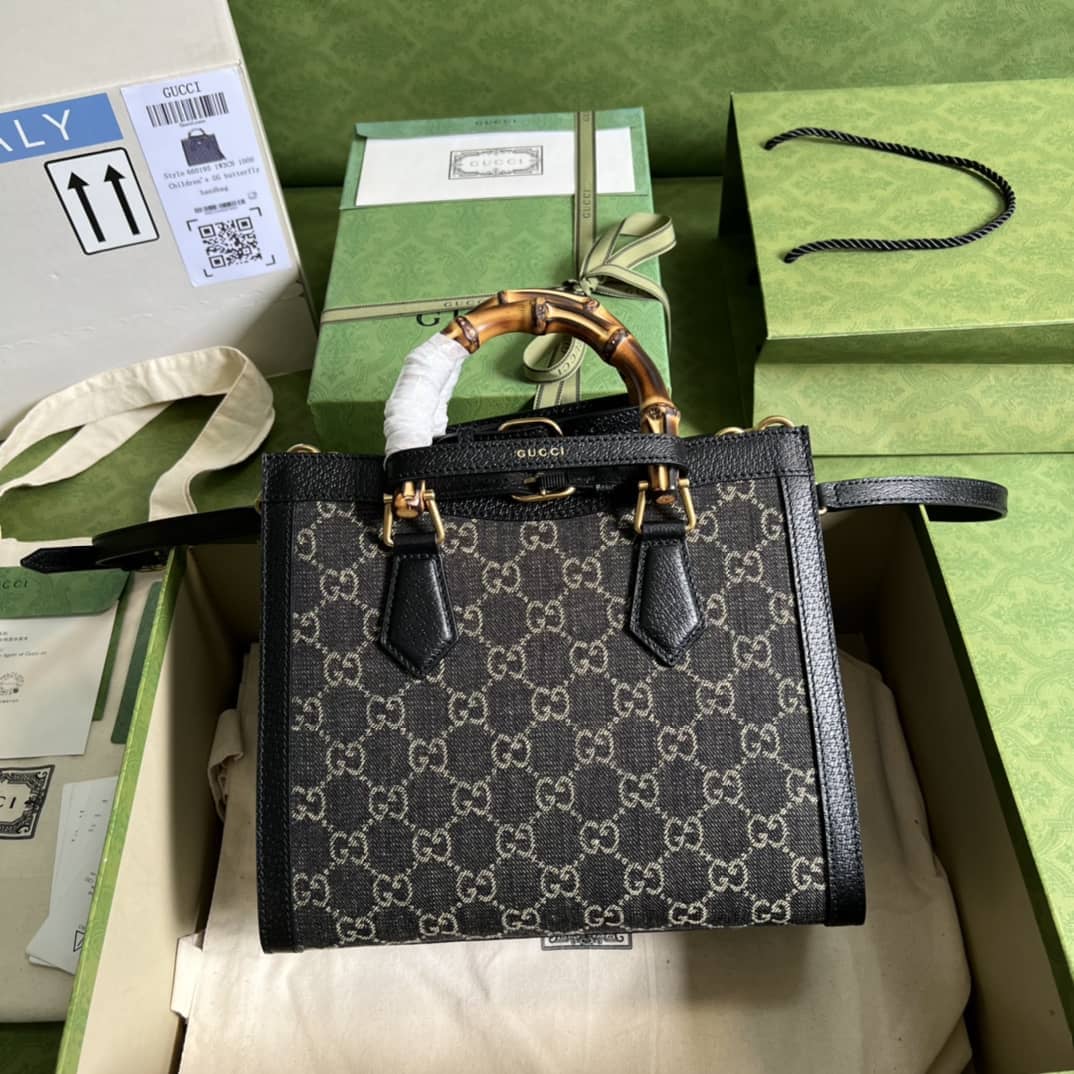 Gvc*1 Diana GG Small Black 660195 Replica Tote Bag
