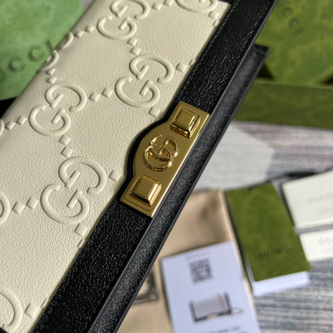 Gvc*1 GG Wallet With Chain Black White 676155 Replica