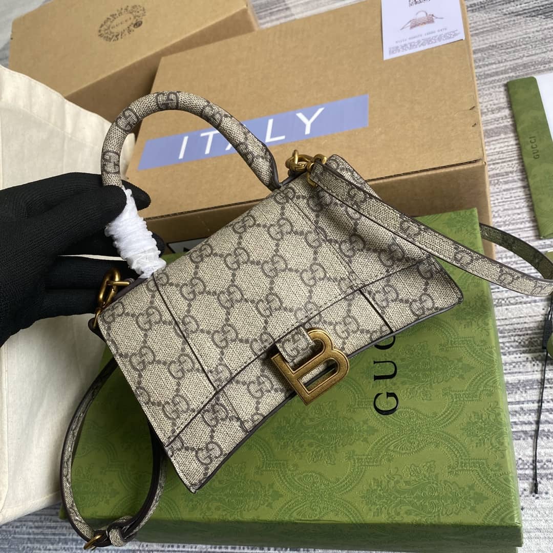 Gvc*1 x Ba1en*iaga Hourglass Small Top Handle Bag Replica 658575
