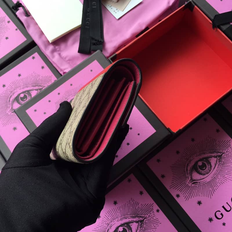 Gvc*1 Padlock Bee Star Print Calfskin Wallet Replica 453155
