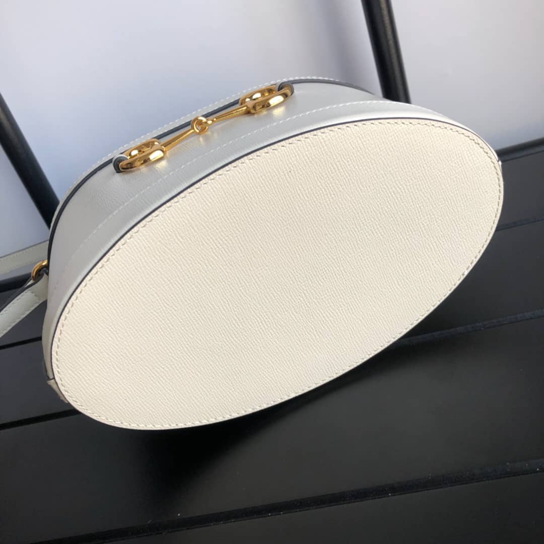 Gvc*1 1955 Horsebit Shoulder Bucket Bag Replica White 602118