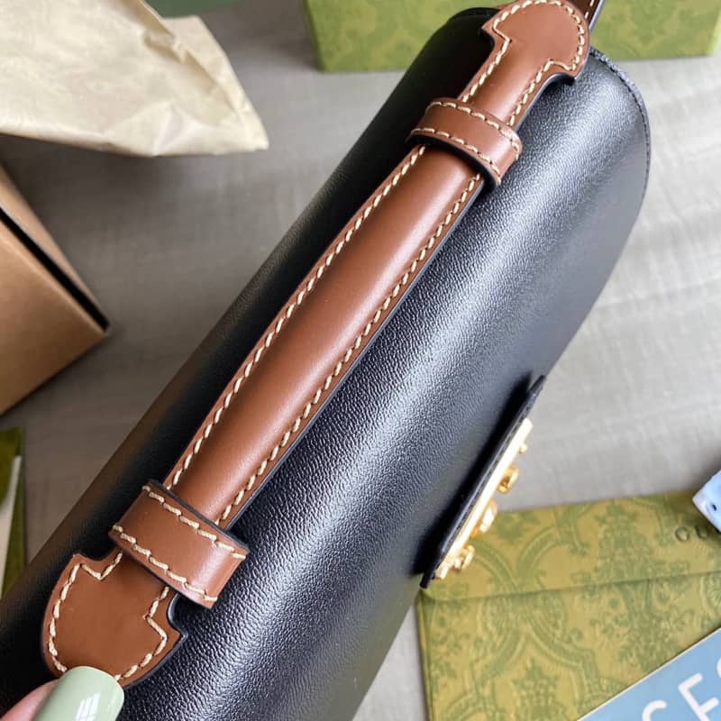 Gvc*1 Padlock Mini GG Svp*me Shoulder Bag Replica Black 658487