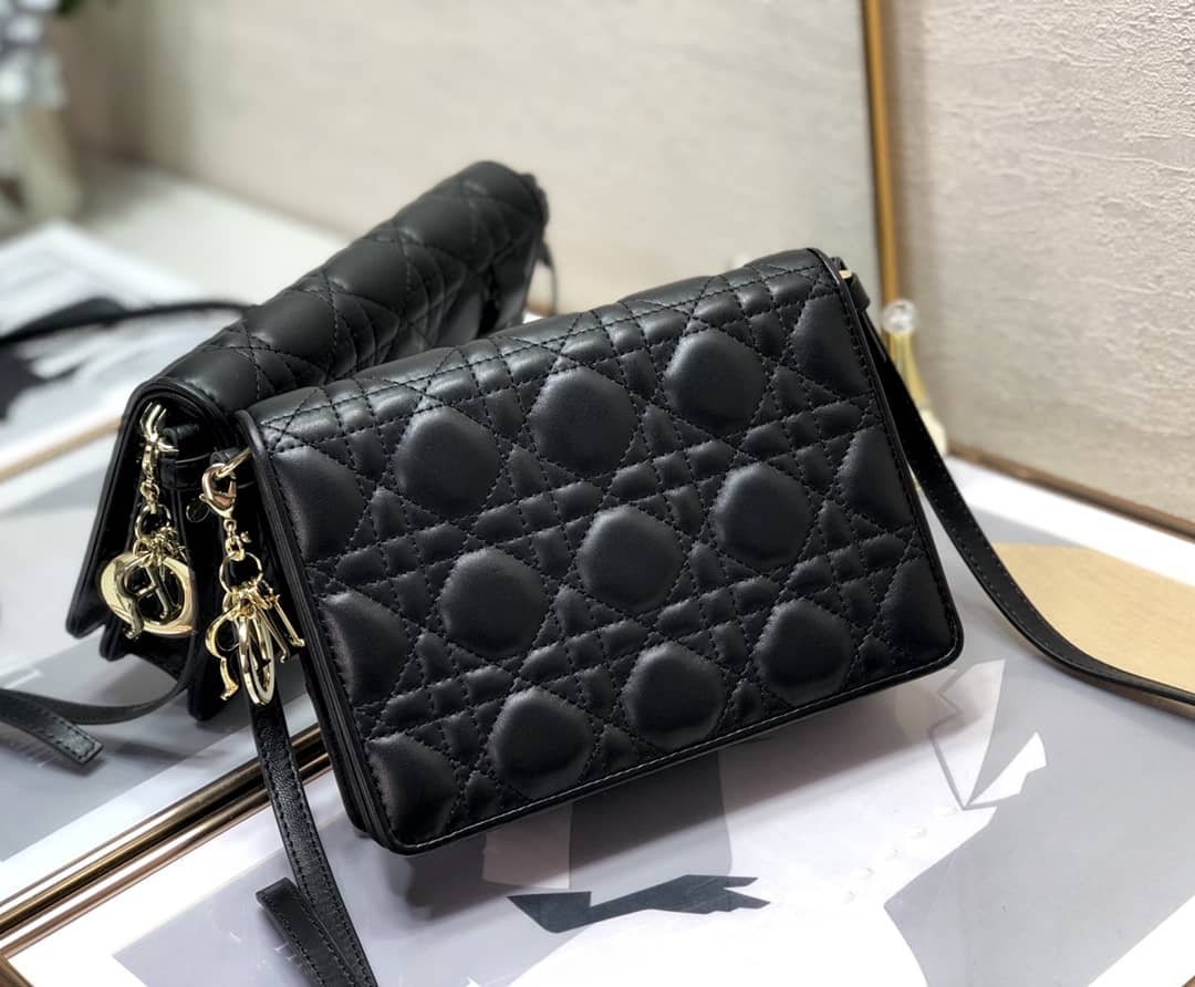 Lady D10r Dupe Cannage Calfskin Pouch