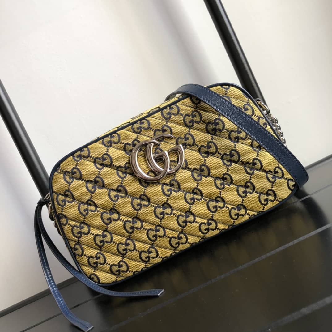 Gvc*1 Handbag Dupes Marmont Small Shoulder Handbag Camera Bag Replica Yellow 447632