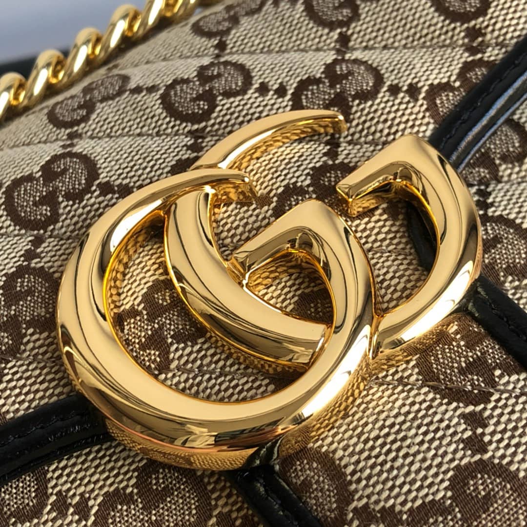 Gvc*1 GG Marmont Mini Matelasse Shoulder Bag Replica Yellow 446744