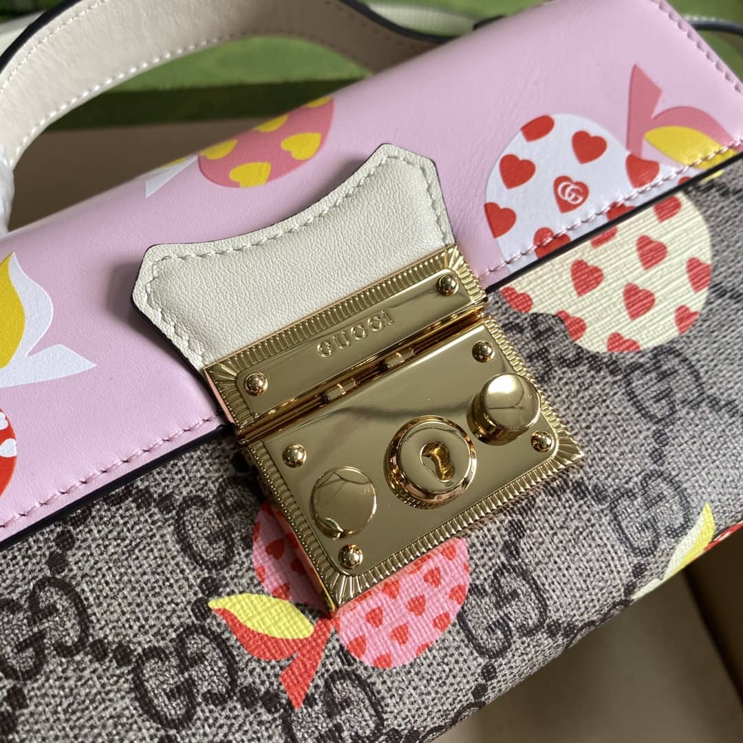 Gvc*1 Padlock GG Svp*me Canvas Top Handle Mini Bag Replica 652683