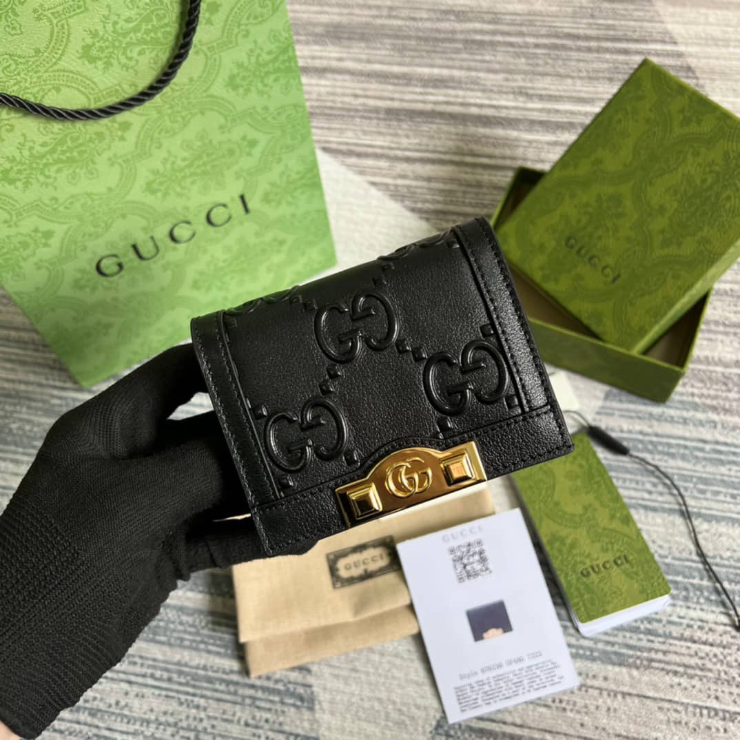Gvc*1 GG Card Case Wallet Black 676150 Replica