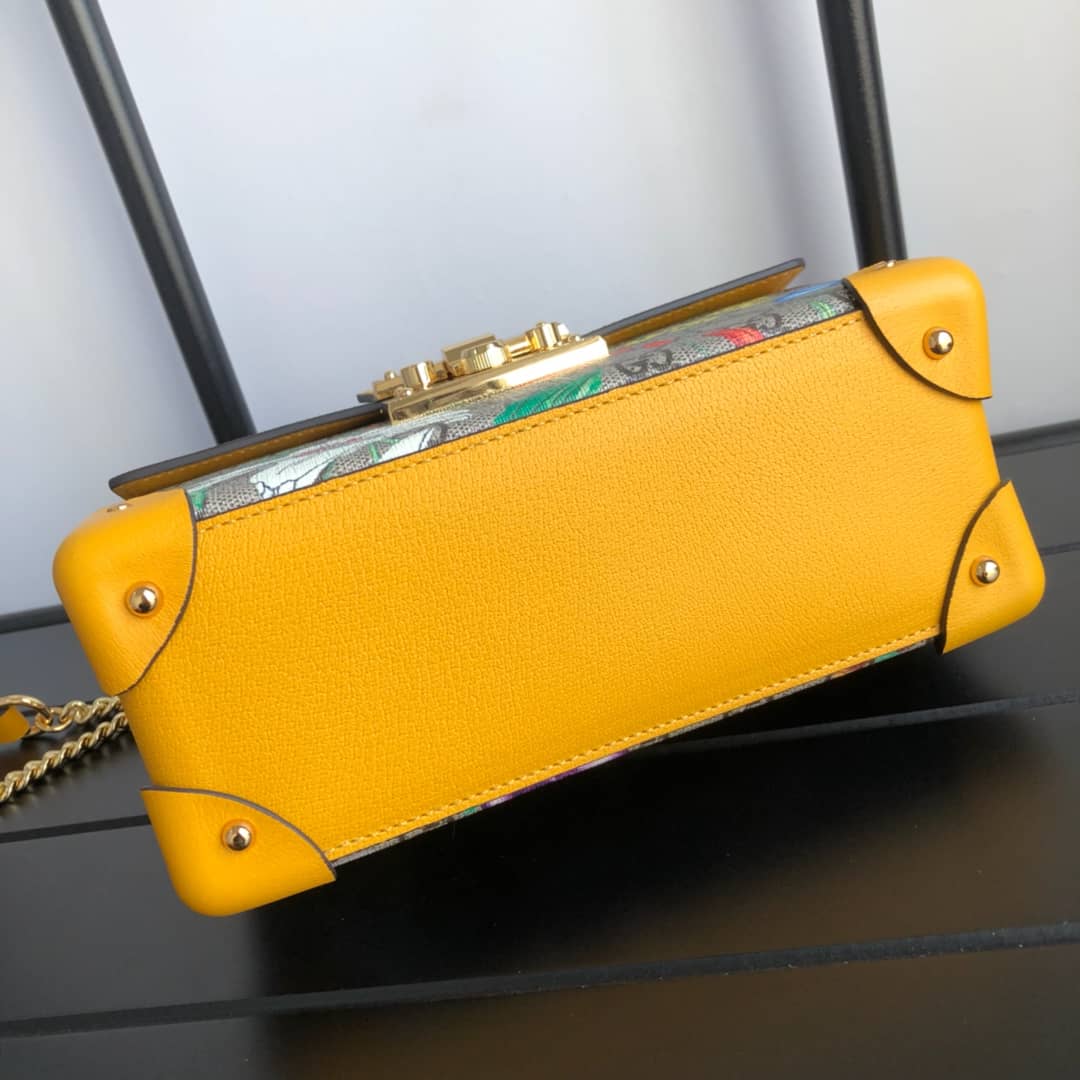 Gvc*1 Padlock GG Small Bamboo Shoulder Bag Replica Yellow 603221
