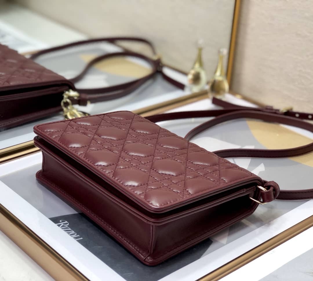 Lady D10r Dupe Cannage Calfskin Pouch