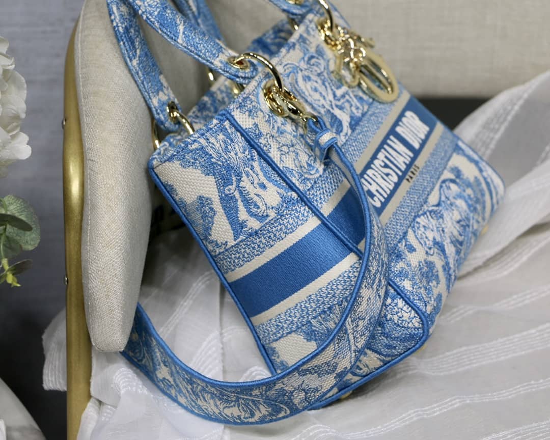 Lady D10r Dupe 24CM Paisley Embroidery Lady D-Lite Bag