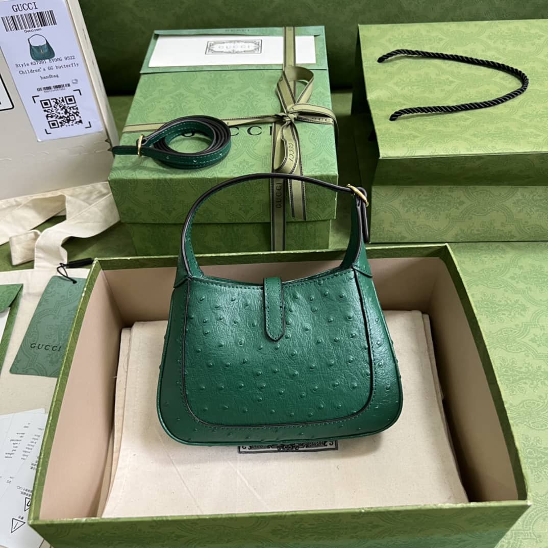 Gvc*1 Jackie 1961 Ostrich Mini Hobo 637091 Replica Shoulder Bag