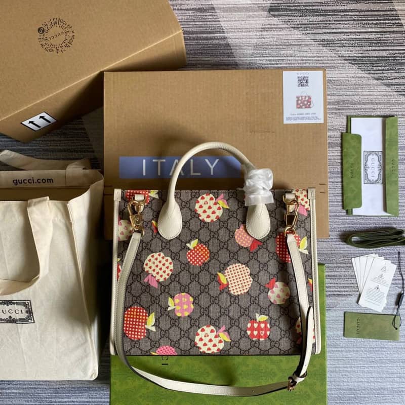 Gvc*1 Canvas GG Svp*me Small Tote Replica Gray 659983
