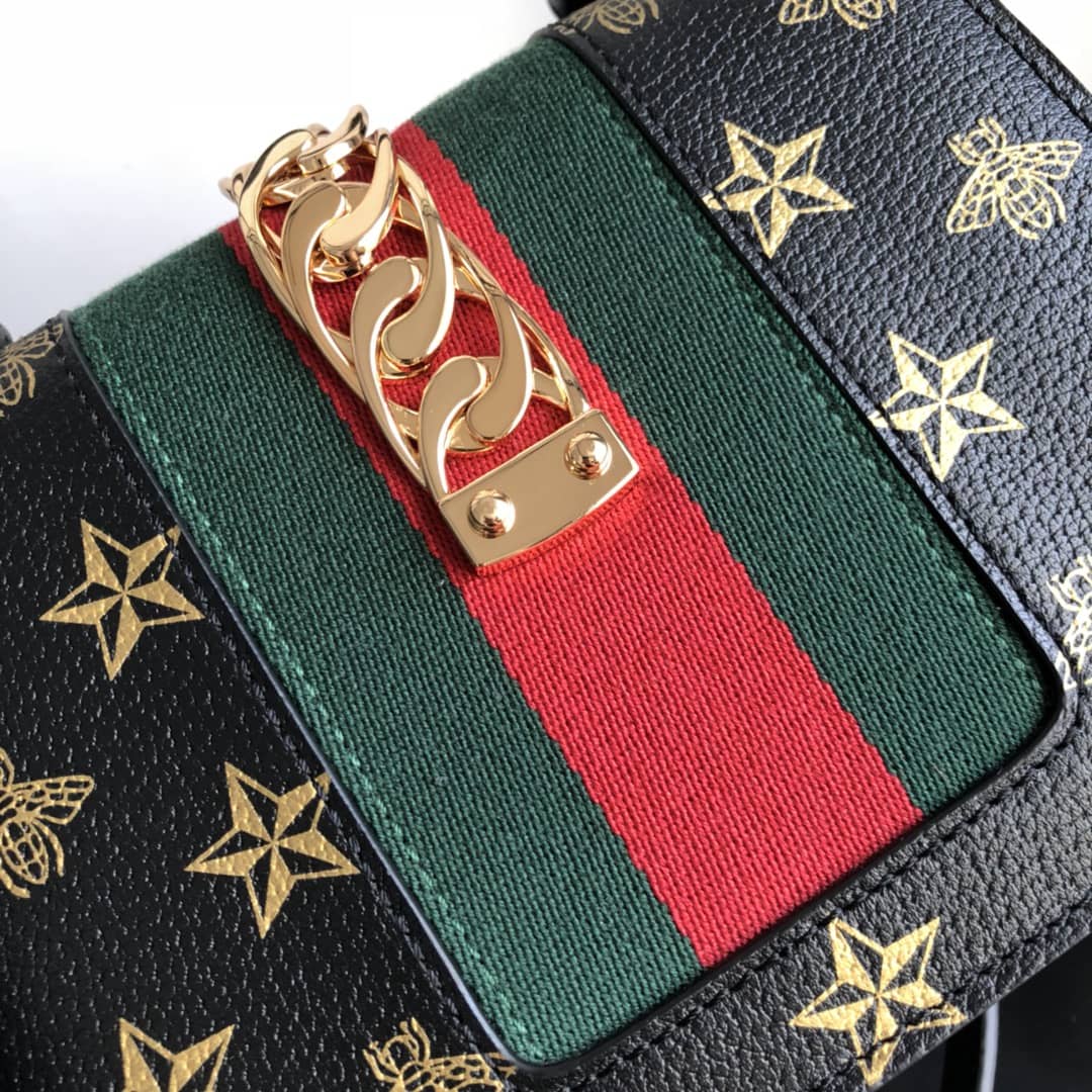 Gvc*1 GG Sylvie Mini Shoulder Bag Replica Black 470270