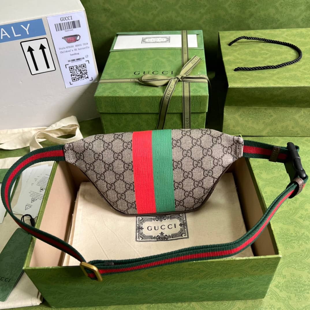 Gvc*1 Svp*me Canvas Tiger GG Belt Bag Beige Ebony 675181 Replica