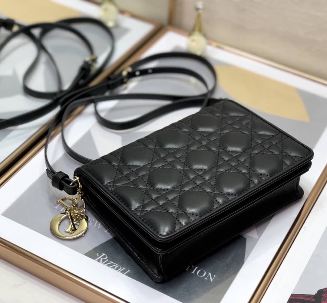 Lady D10r Dupe Cannage Calfskin Pouch