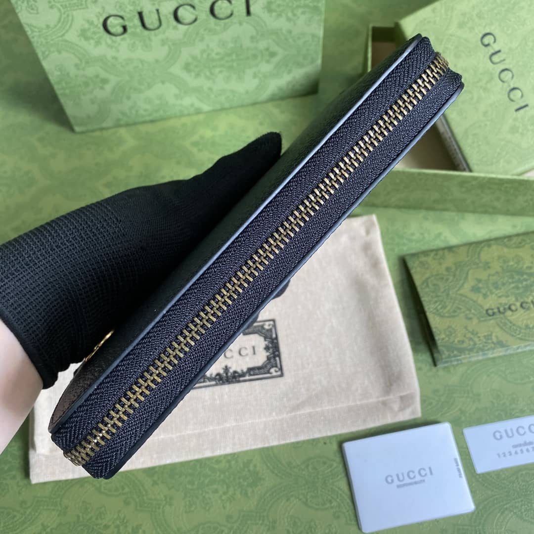 Gvc*1 GG Marmont Leather Zip Around Wallet Replica 428736