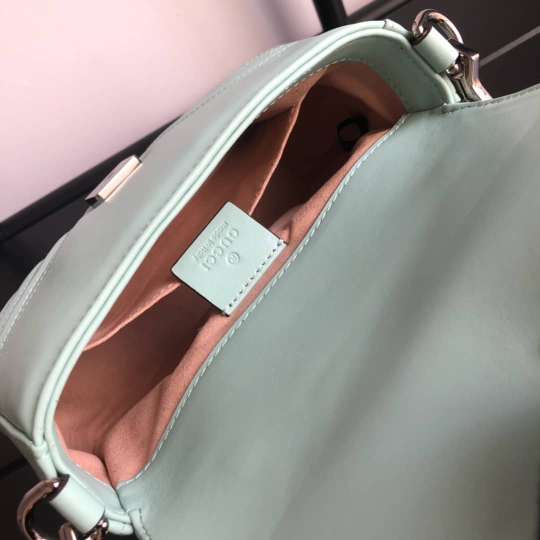 Gvc*1 GG Marmont Mini Leather Top Handle Bag Replica Green 547260